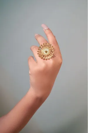 Miharu Round Cocktail Ring