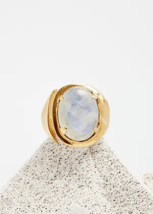 Molded Signet Ring | Moonstone