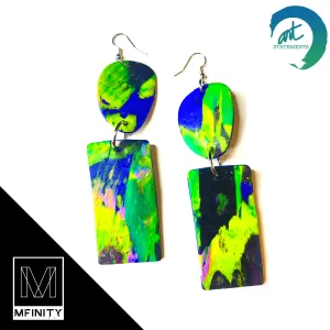 Mural After-paint Clay earrings