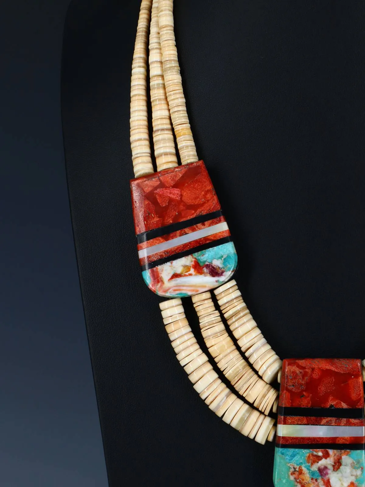 Native American Santo Domingo Shell Mosaic Necklace Set