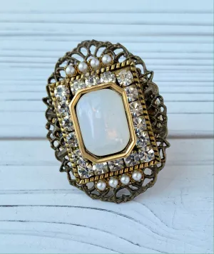 Old World Statement Ring in Opal