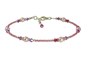 Ooh La La Pink Pearl Beaded Anklet