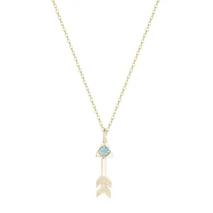 Opal Arrow Charm Necklace