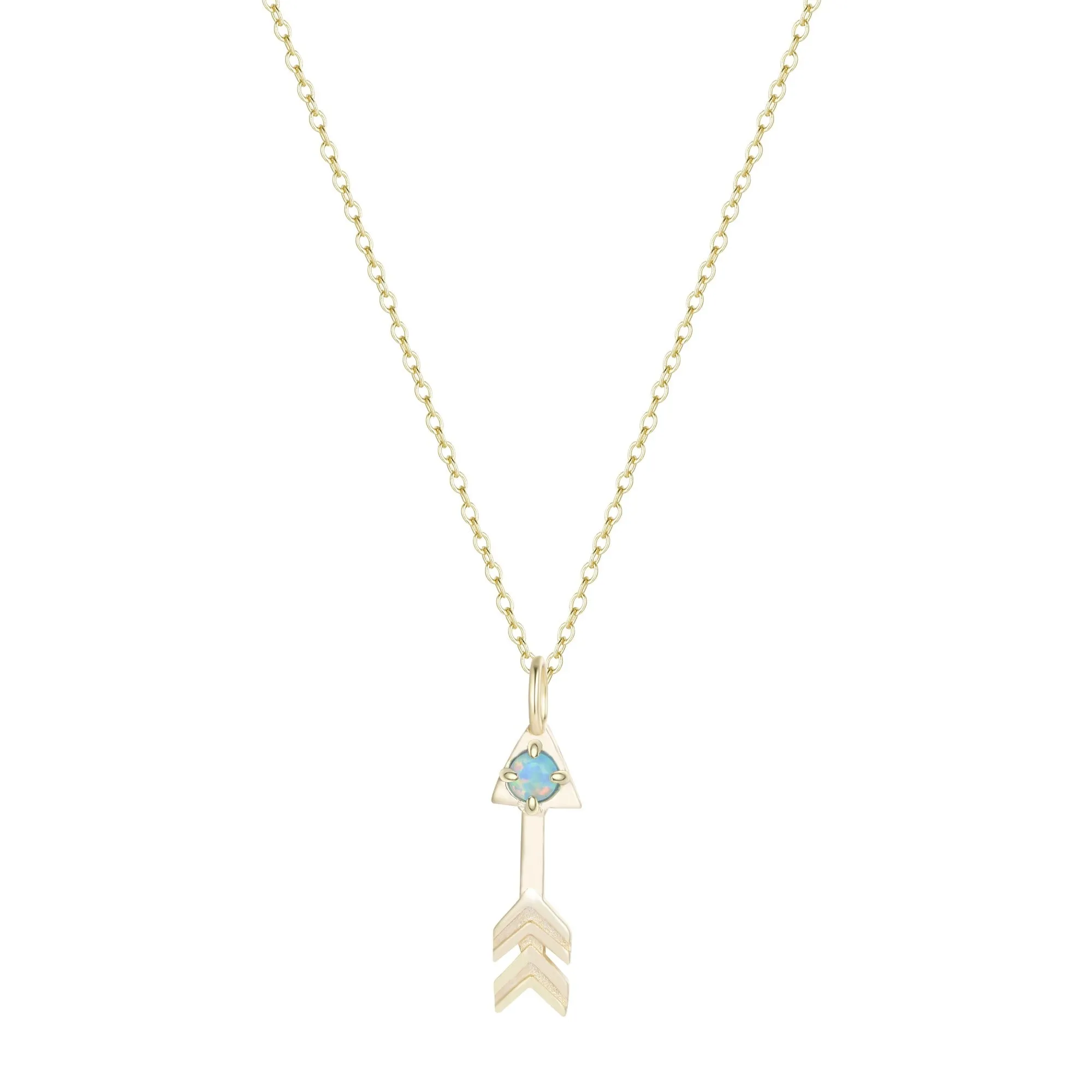 Opal Arrow Charm Necklace