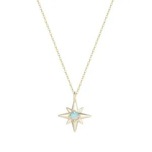 Opal Star Charm Necklace