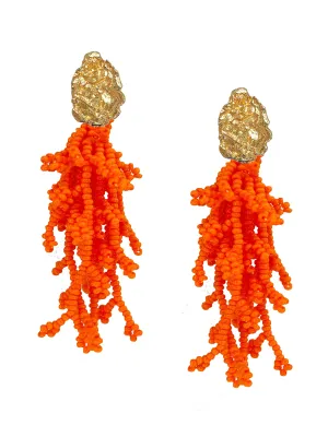 Orange Coral Earrings