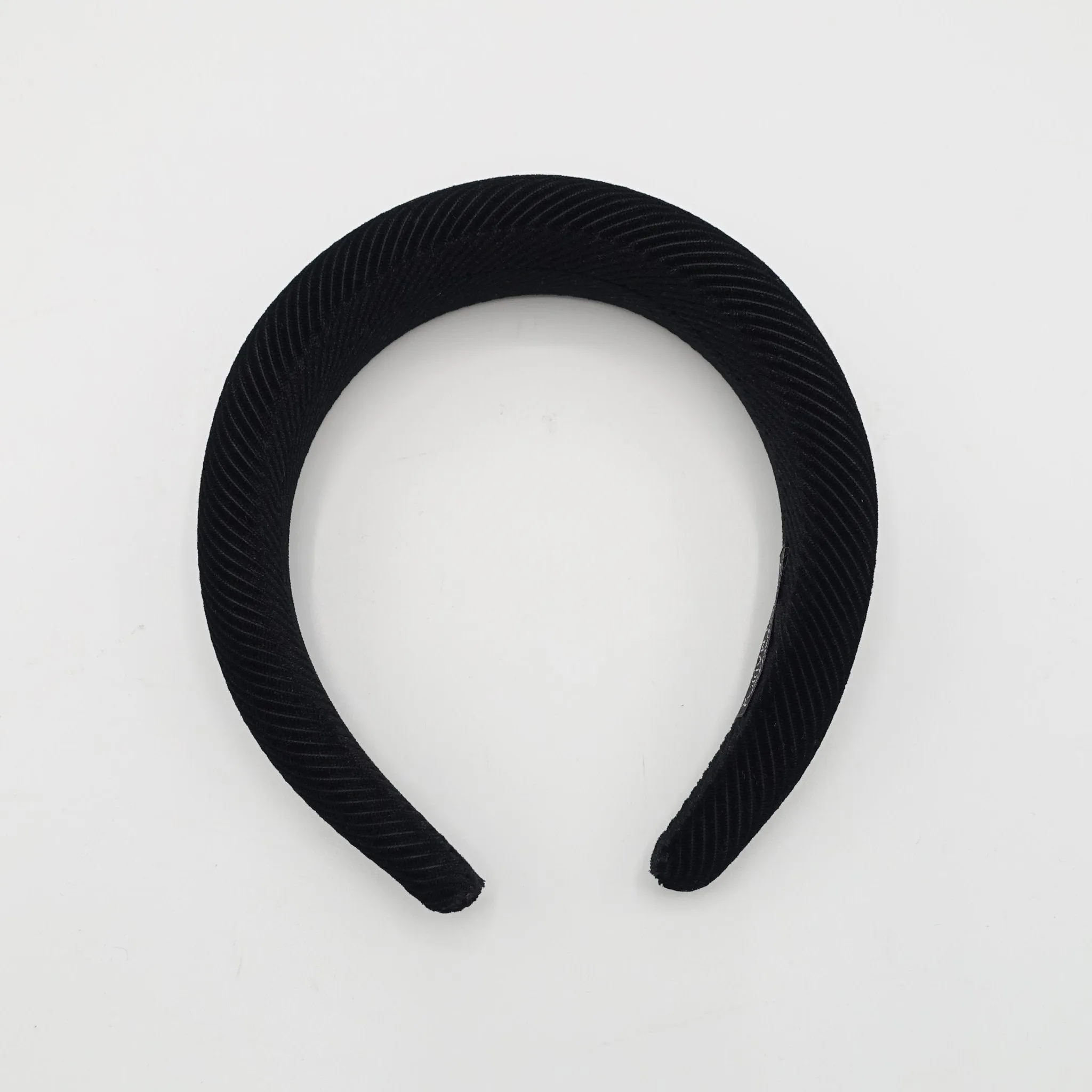 padded velvet headband ribbed pattern hairband trendy woman hair accessory