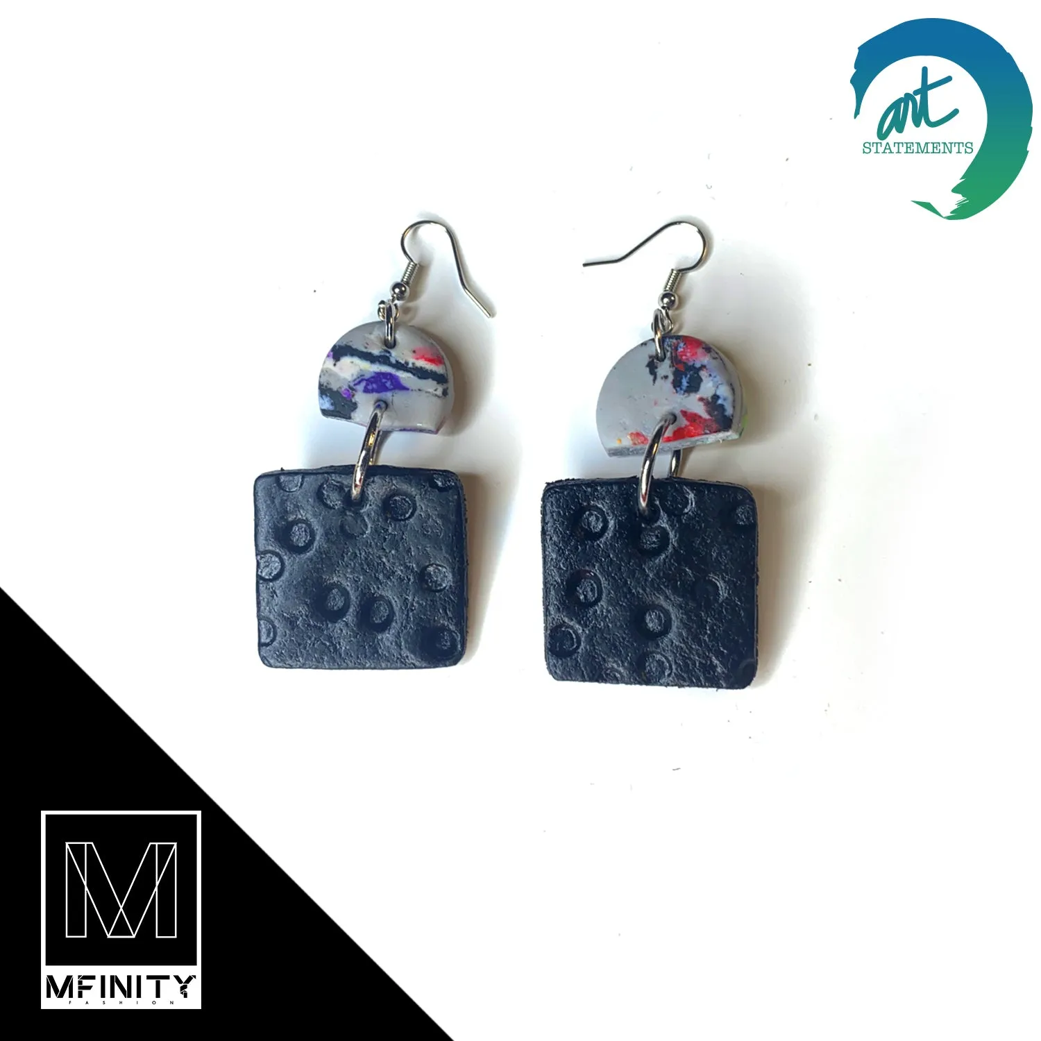 Paintonia Sidewalk Leathered Clay Earrings