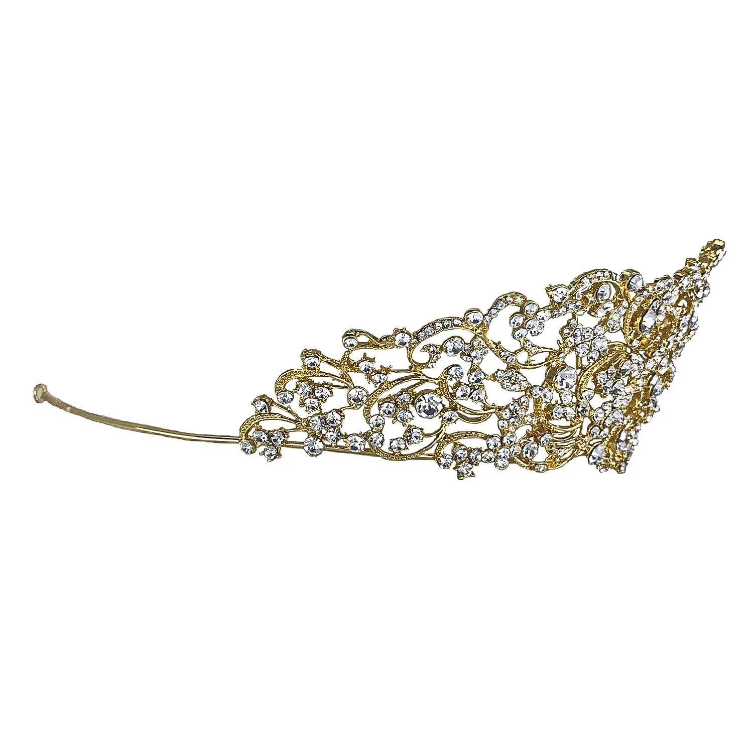 Patrina Floral Crystal Gold Tiara