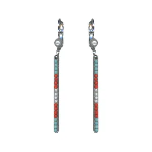 Petite Bar Leverback Earrings in "Mythical Dusk" - Rhodium