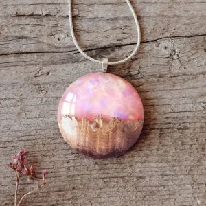 Pink Dream | opal pendant [round]