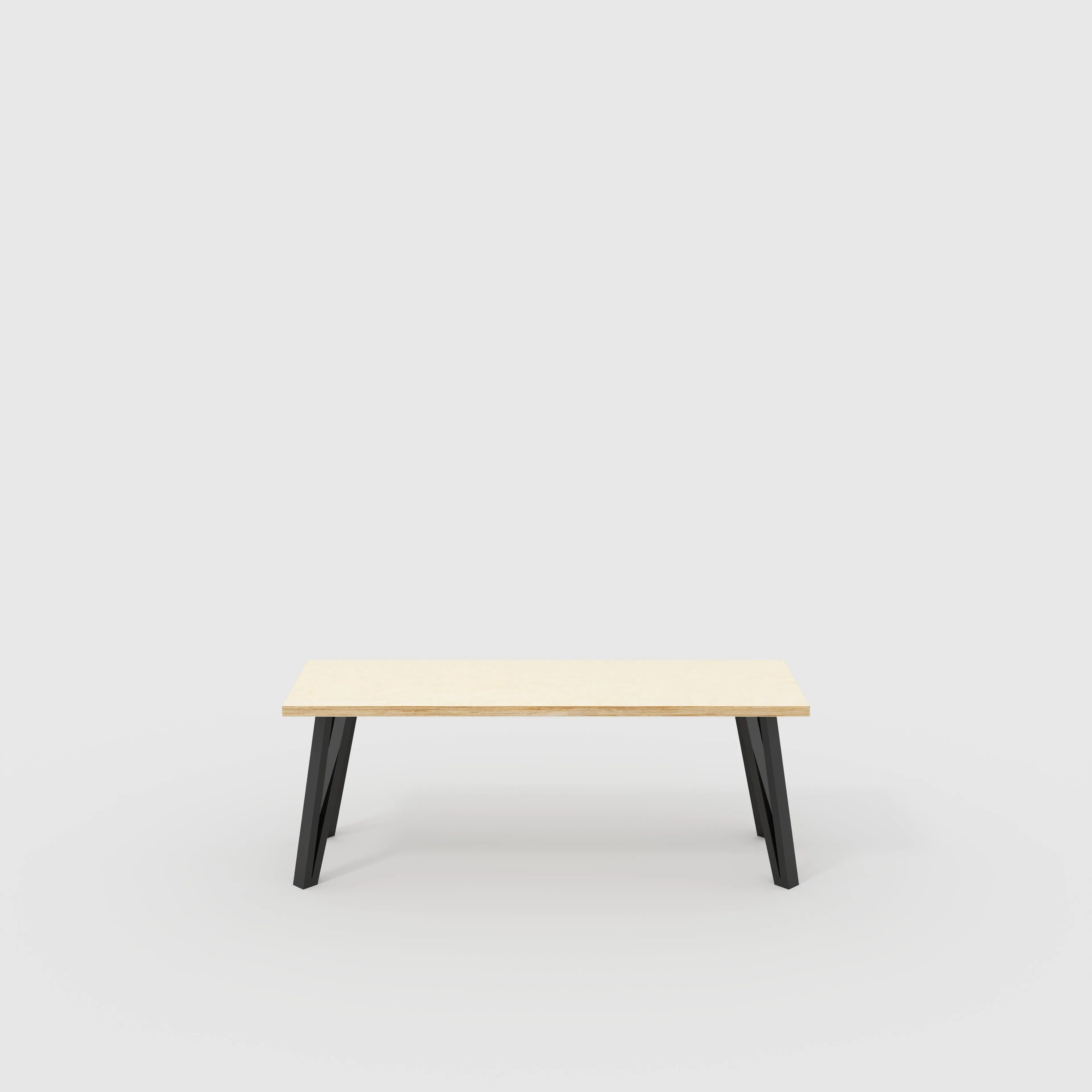 Plywood Bench Seat with Black Box Hairpin Legs - Plywood Birch - 1200(w) x 400(d) x 450(h)