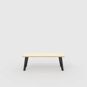 Plywood Bench Seat with Black Box Hairpin Legs - Plywood Birch - 1200(w) x 400(d) x 450(h)