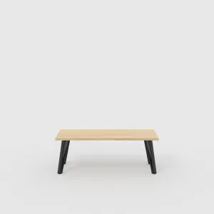 Plywood Bench Seat with Black Box Hairpin Legs - Plywood Oak - 1200(w) x 400(d) x 450(h)