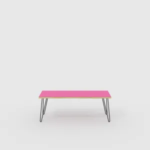 Plywood Bench Seat with Black Hairpin Legs - Formica Juicy Pink - 1200(w) x 400(d)