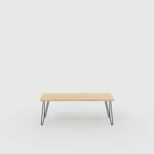 Plywood Bench Seat with Black Hairpin Legs - Plywood Oak - 1200(w) x 400(d)