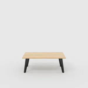 Plywood Coffee Table with Black Box Hairpin Legs - Plywood Oak - 1200(w) x 600(d) x 425(h)