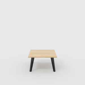 Plywood Coffee Table with Black Box Hairpin Legs - Plywood Oak - 800(w) x 800(d) x 425(h)