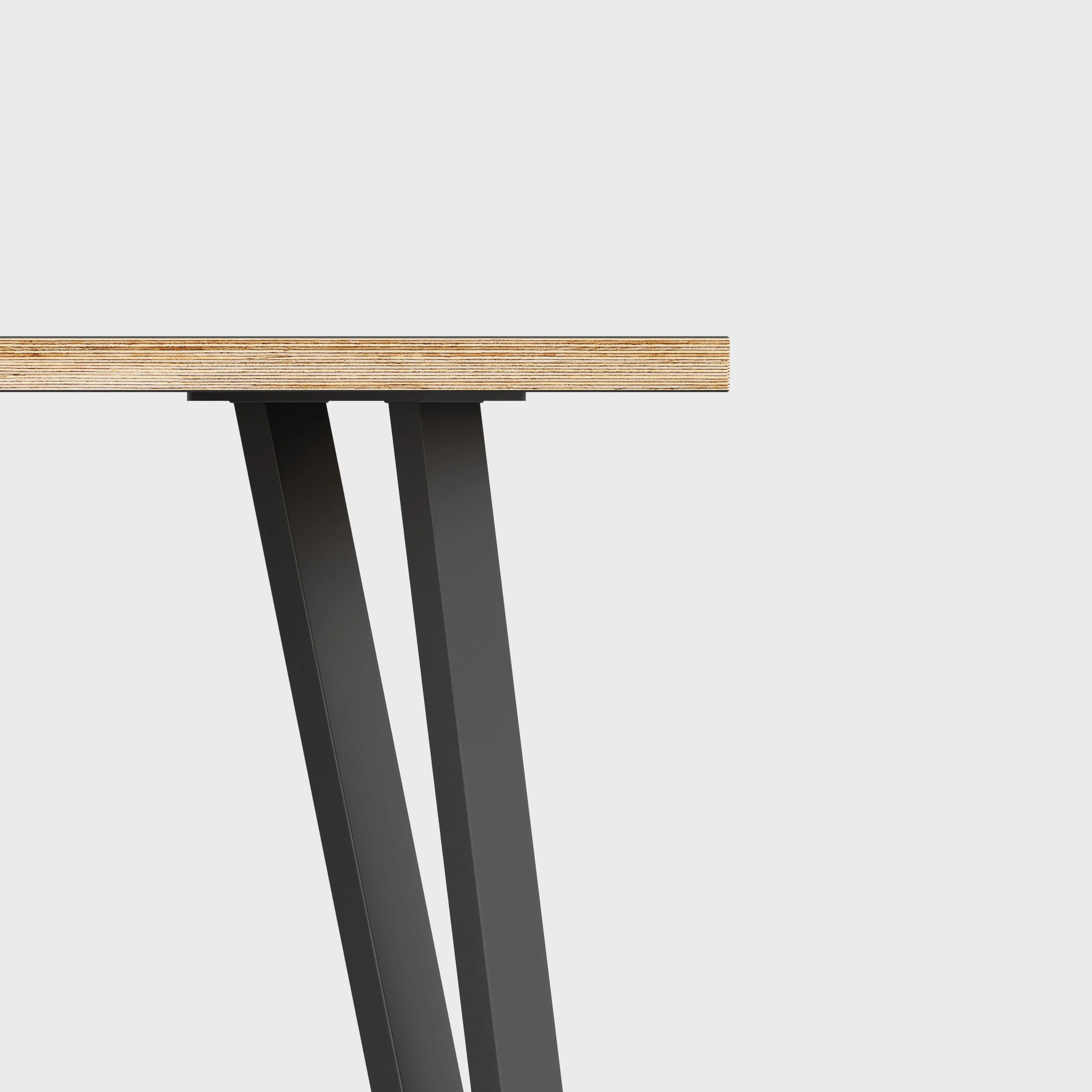 Plywood Desk with Black Box Hairpin Legs - Formica Night Sea Blue - 1600(w) x 800(d) x 735(h)