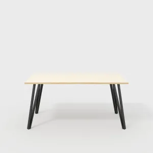 Plywood Desk with Black Box Hairpin Legs - Plywood Birch - 1600(w) x 800(d) x 735(h)