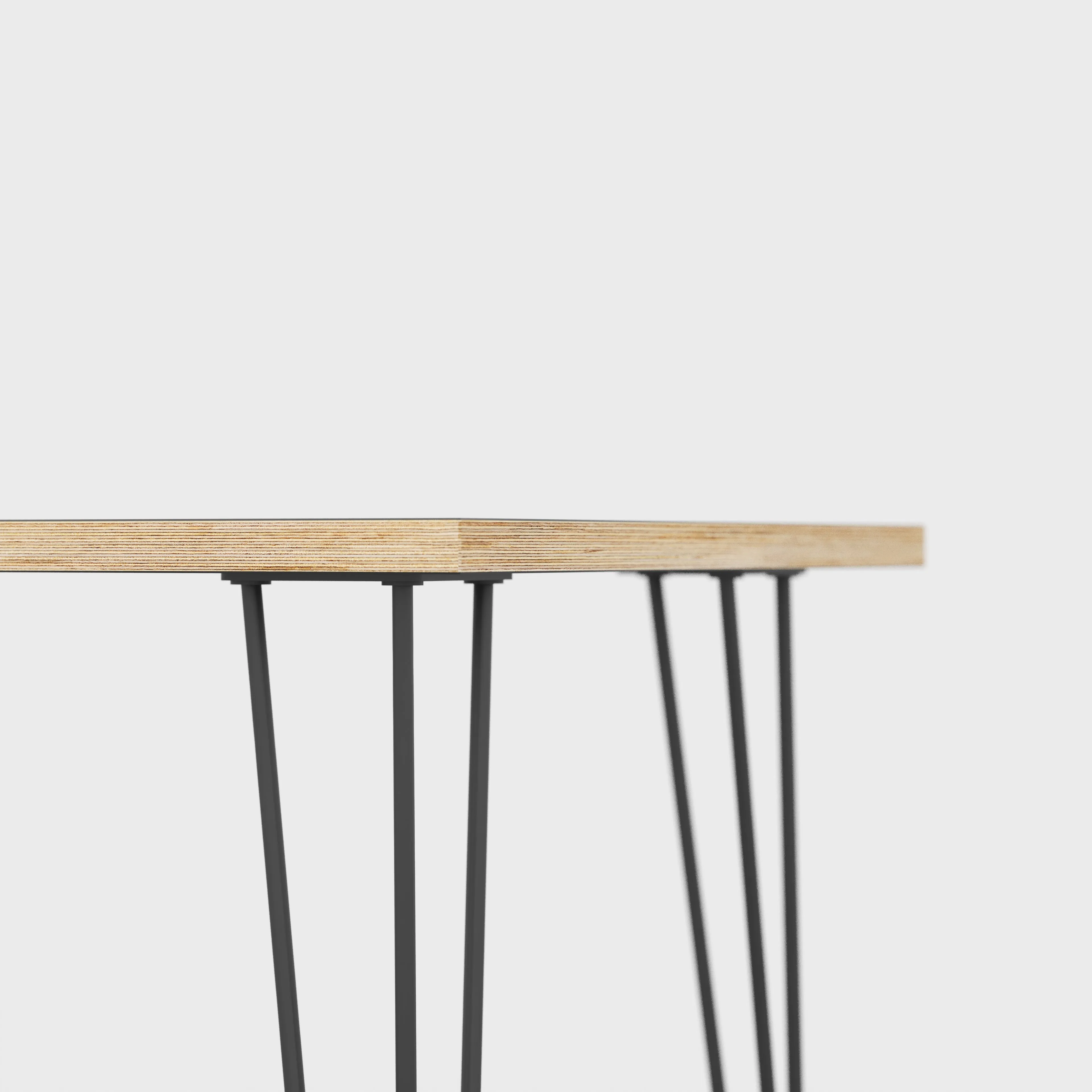 Plywood Side Table with Black Hairpin Legs - Formica White - 500(w) x 500(d) x 425(h)