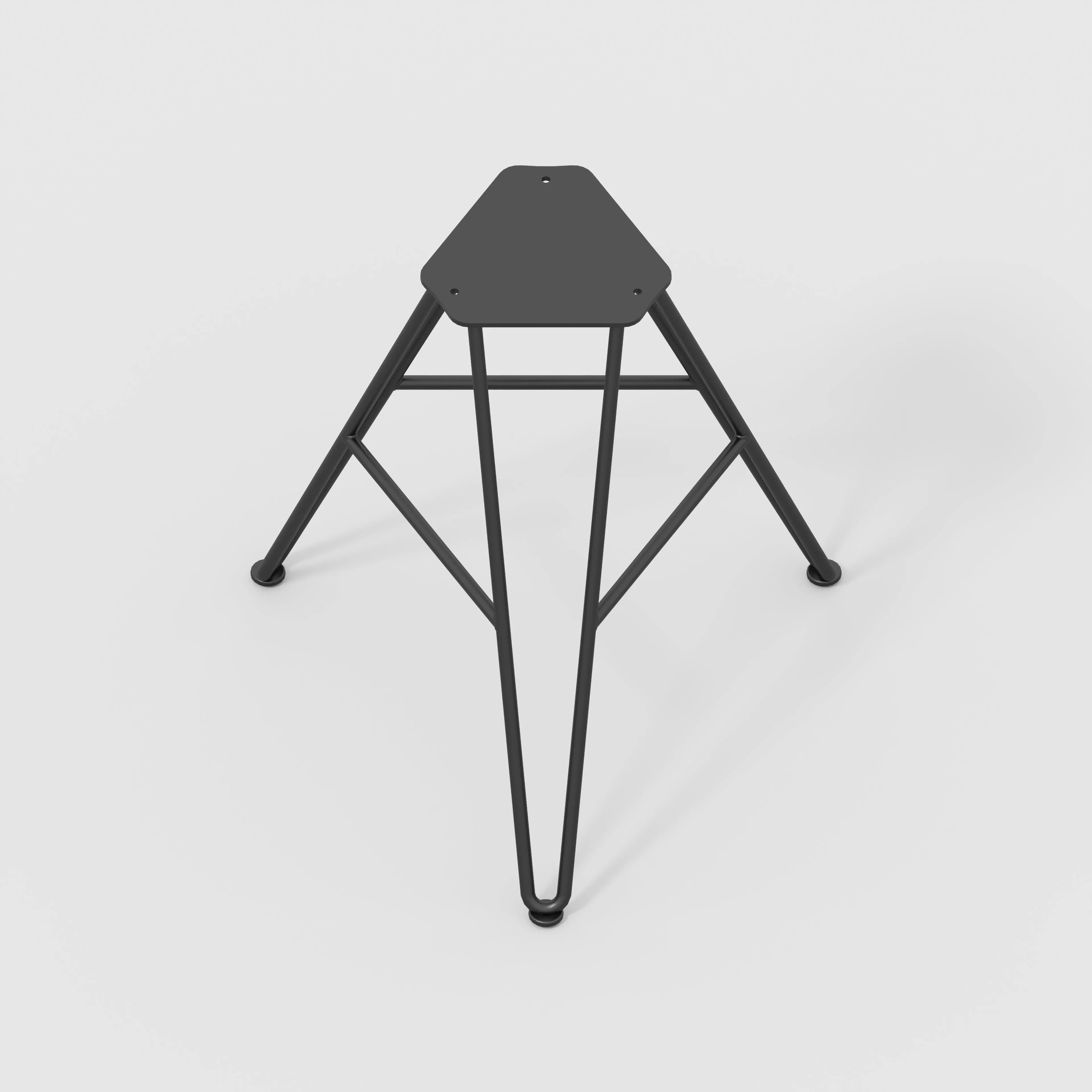 Plywood Stool with Black Hairpin Base - Formica Diamond Black