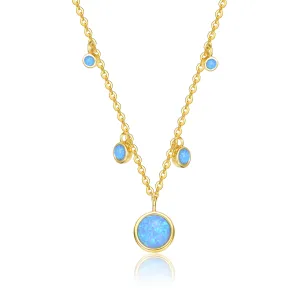 Provence Opal Pendant Golden Necklace