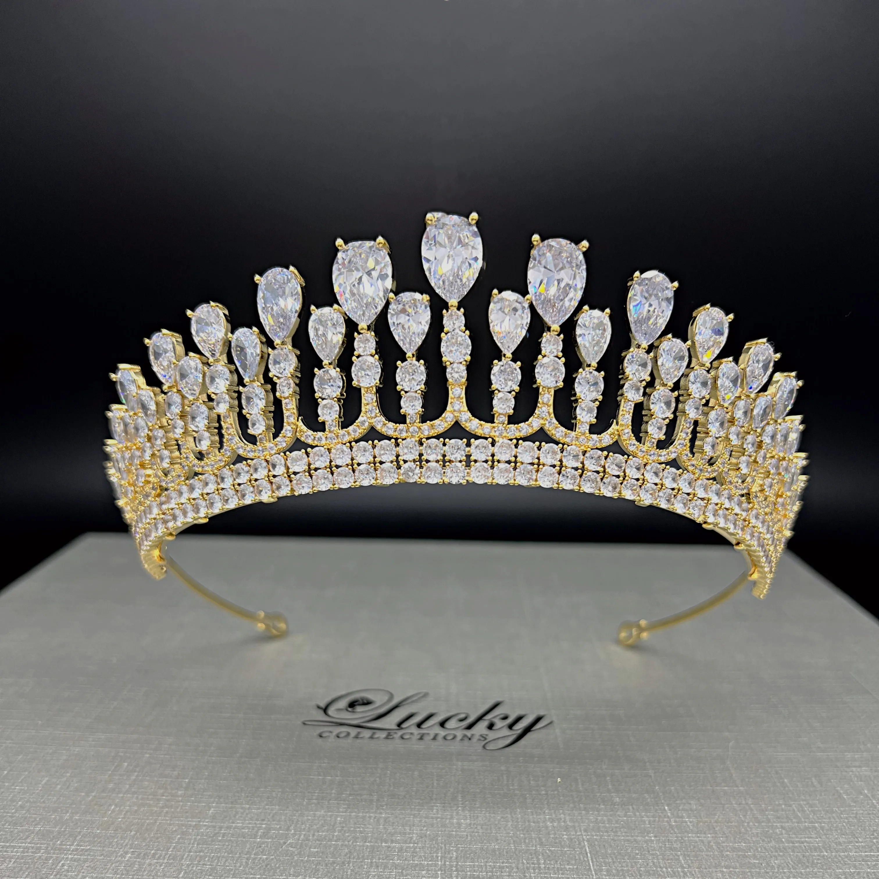 Quinceanera Tiara, Queenly Cubic Zirconia Bridal Crown by Lucky Collections ™