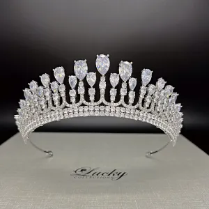 Quinceanera Tiara, Queenly Cubic Zirconia Bridal Crown by Lucky Collections ™