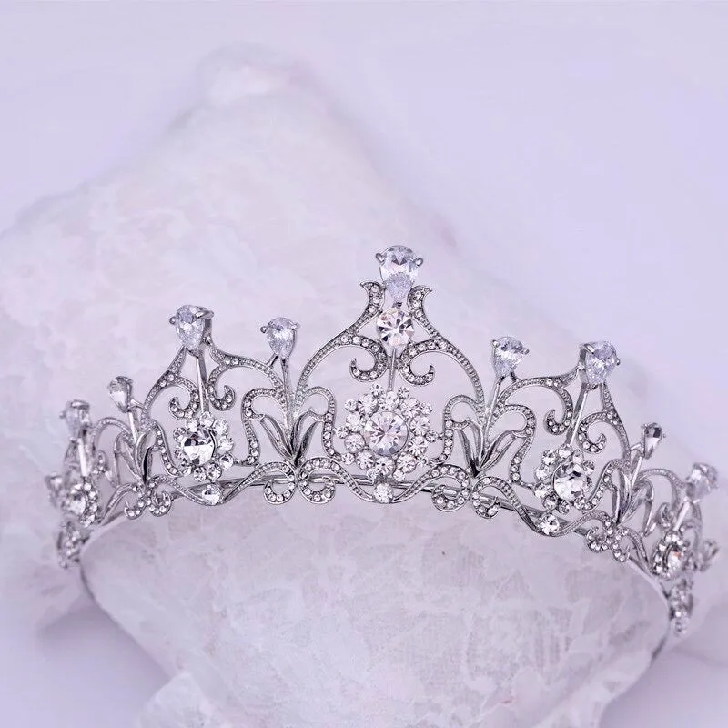 "Alena" - Silver Cubic Zirconia Bridal Tiara