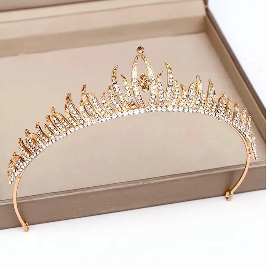 "Lindsay" - Crystal Bridal Tiara - Available in Silver and Gold