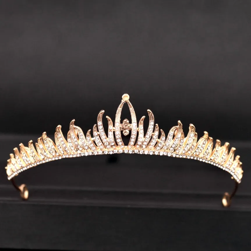 "Lindsay" - Crystal Bridal Tiara - Available in Silver and Gold