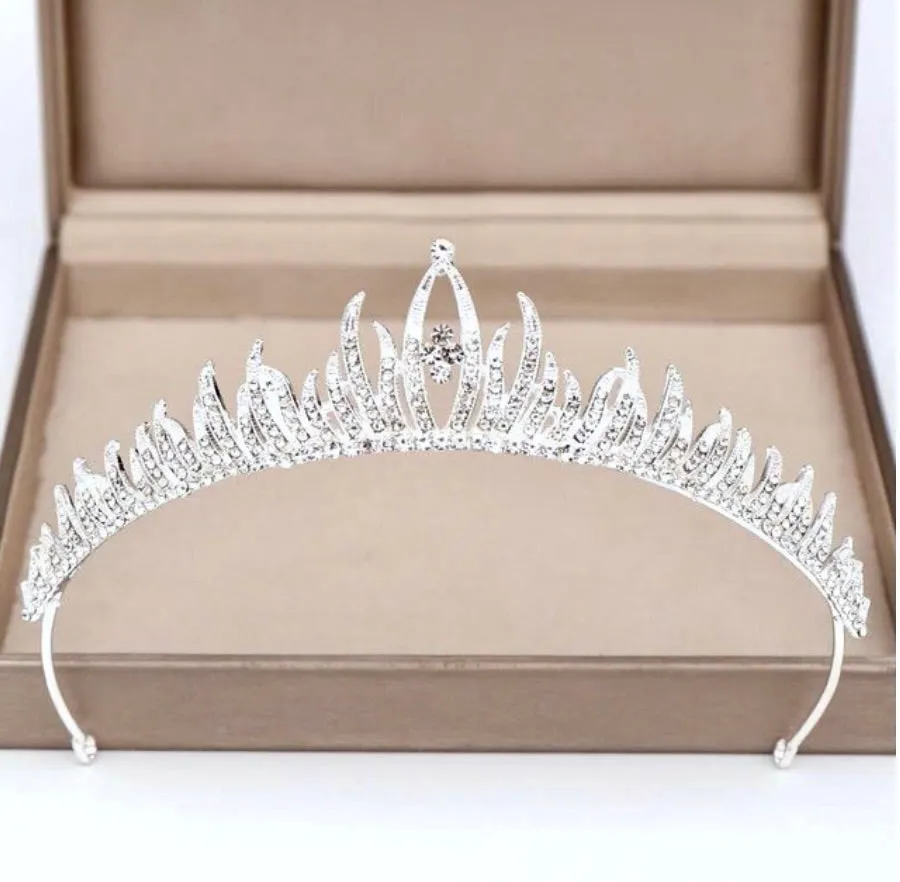 "Lindsay" - Crystal Bridal Tiara - Available in Silver and Gold