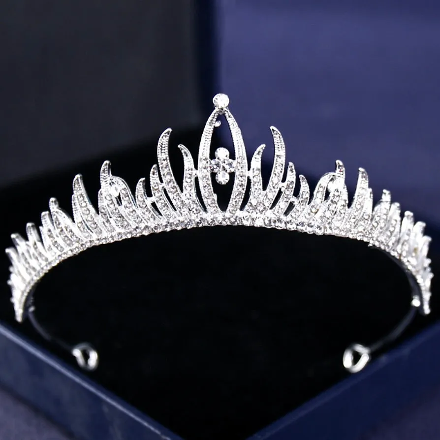 "Lindsay" - Crystal Bridal Tiara - Available in Silver and Gold