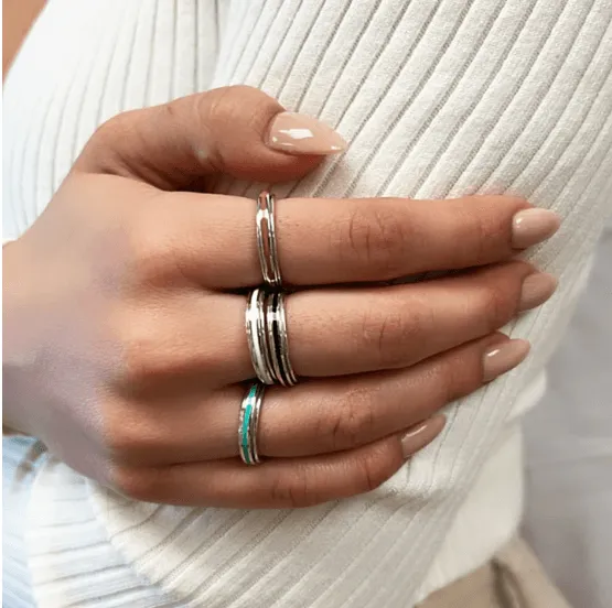 "Ocean" Stackable Fidget Ring