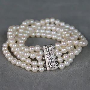 Real Pearl 5 Multi-Strand Bracelet | AAA 5.5-6 mm Cultured Freshwater Pearls with choice of clasp