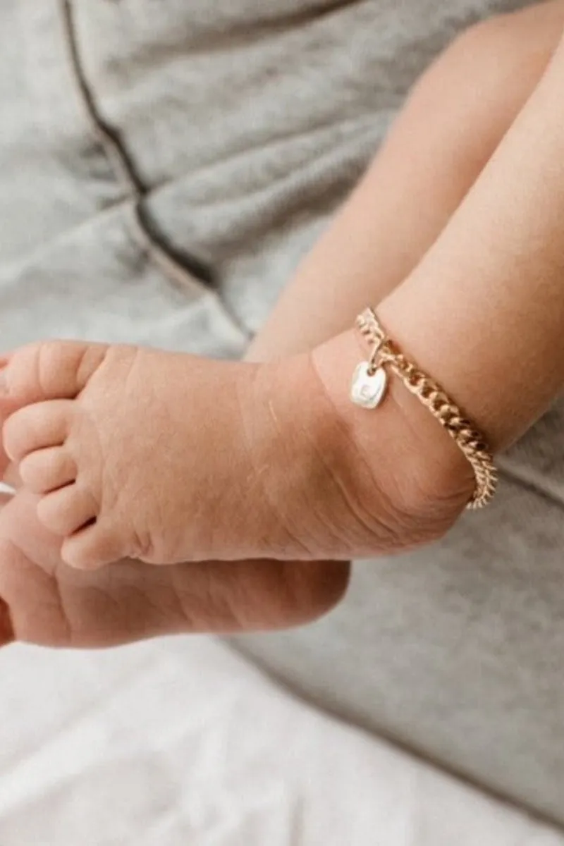 Rectangular Pendant Anklet - Gold