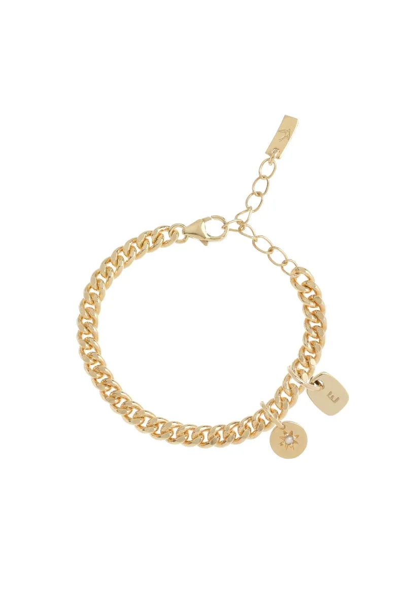 Rectangular Pendant Anklet - Gold