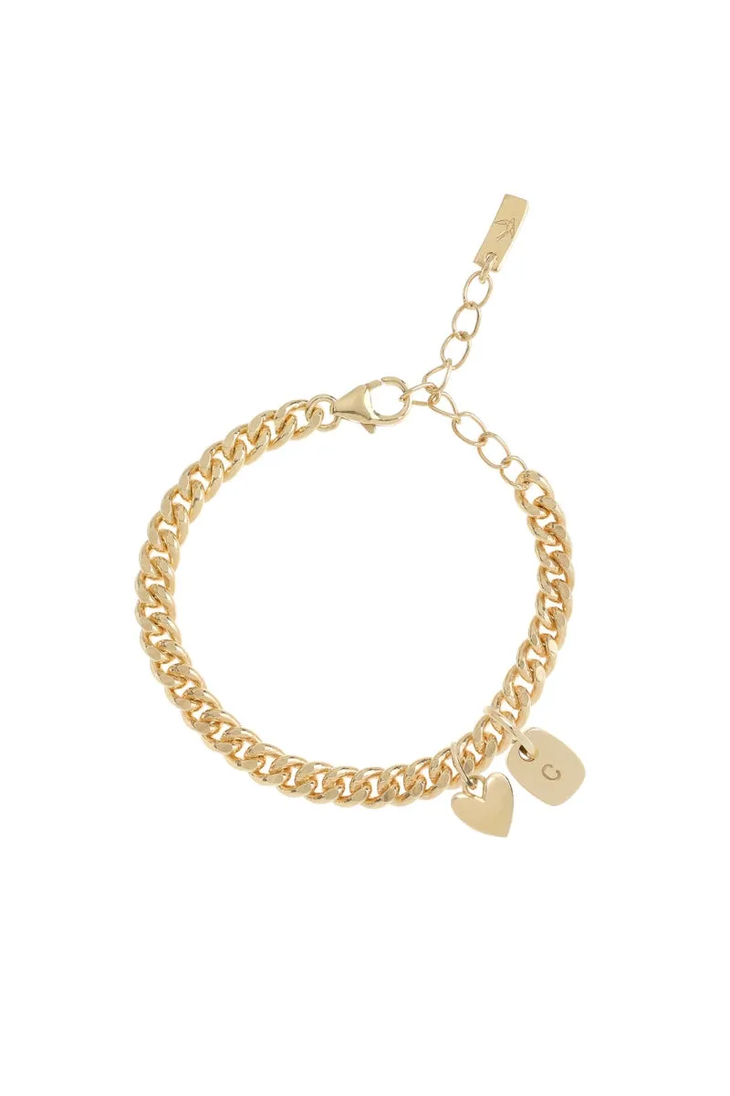 Rectangular Pendant Anklet - Gold