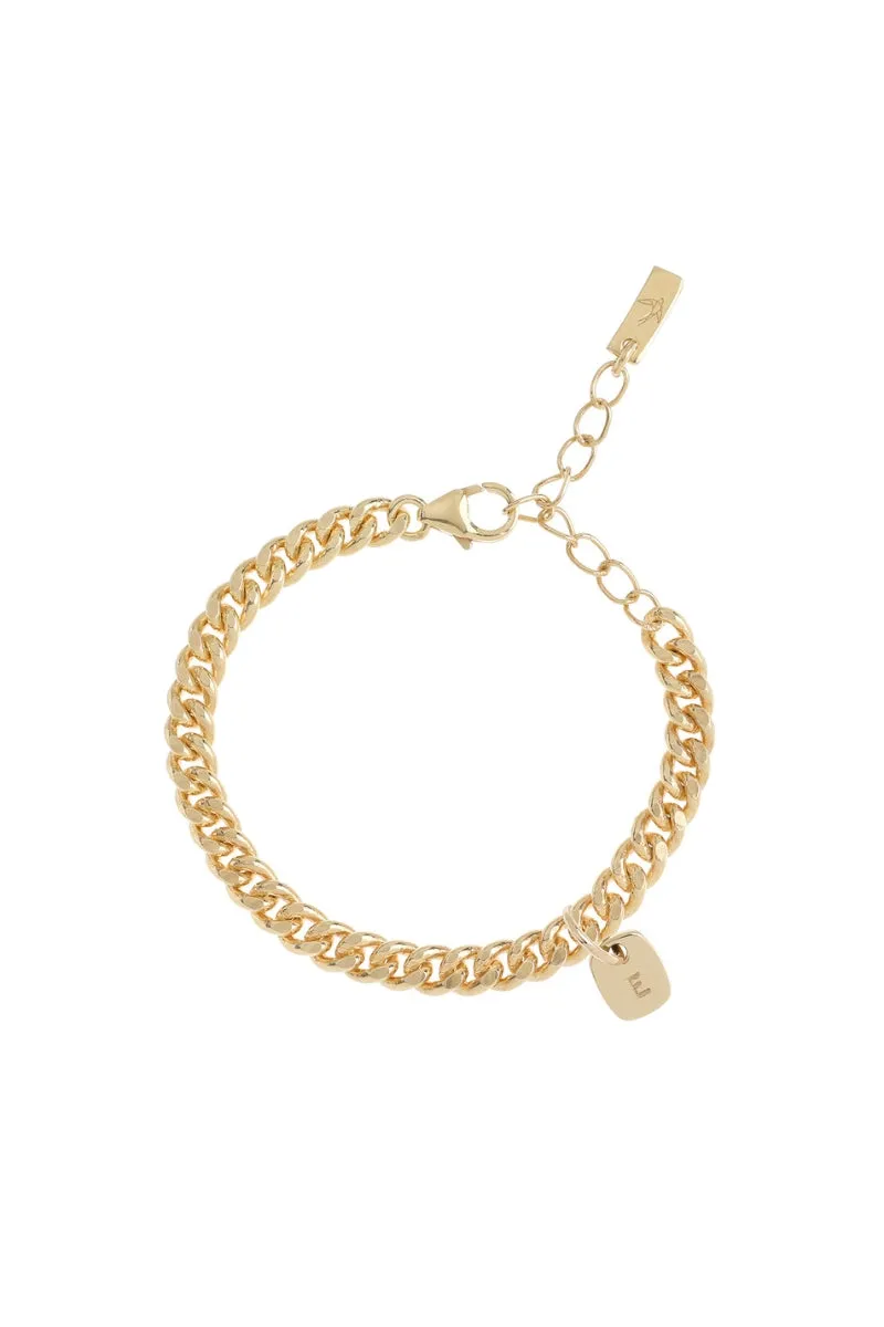 Rectangular Pendant Anklet - Gold