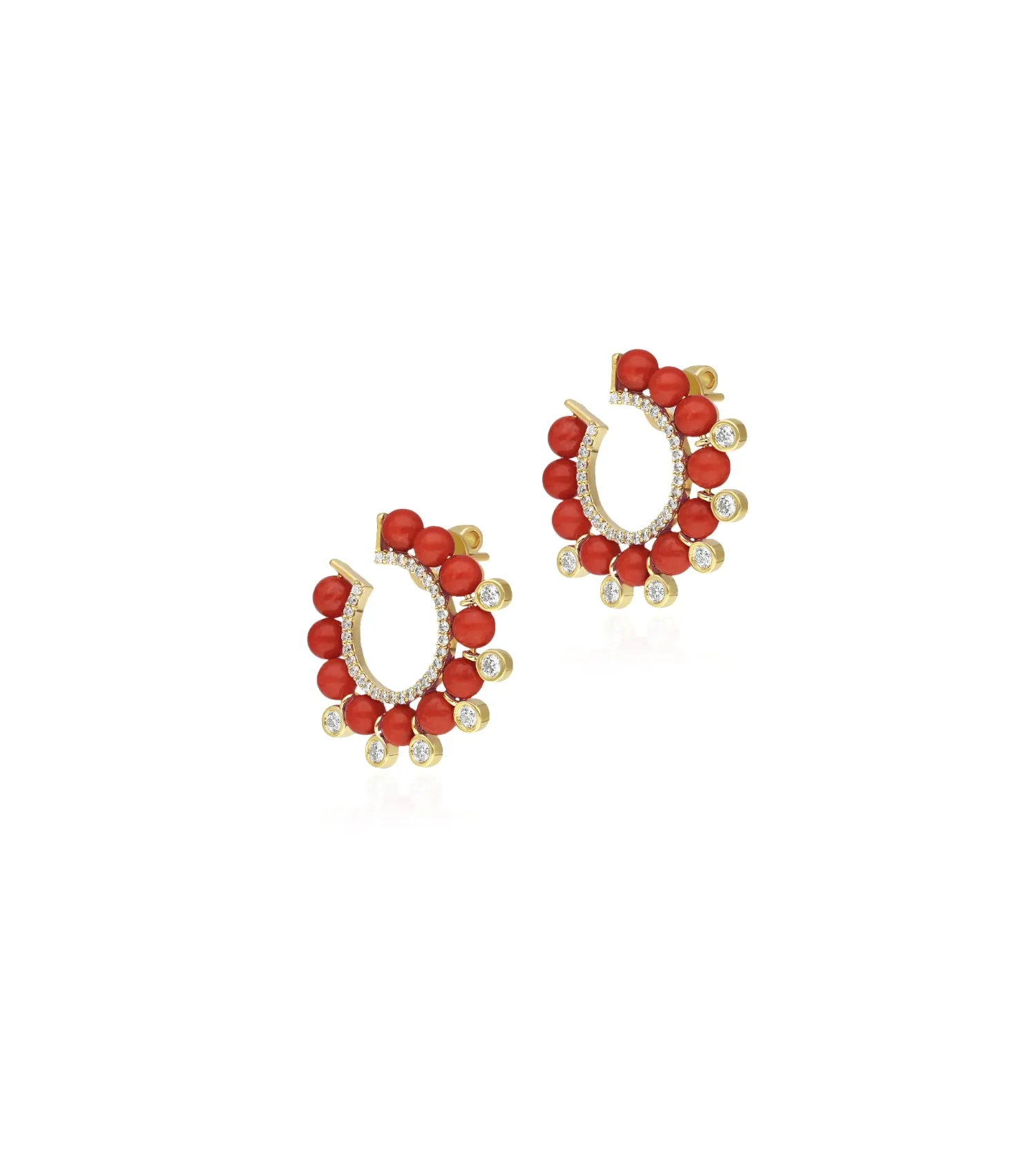 Revolve coral earrings