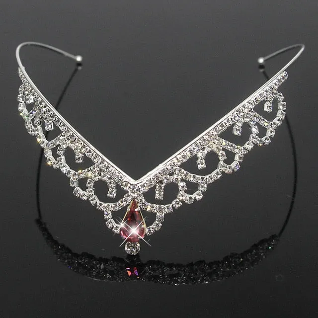 Rhinestone Crystal Princess Tiaras and Crowns Girls Hair Accessories for Birthdays