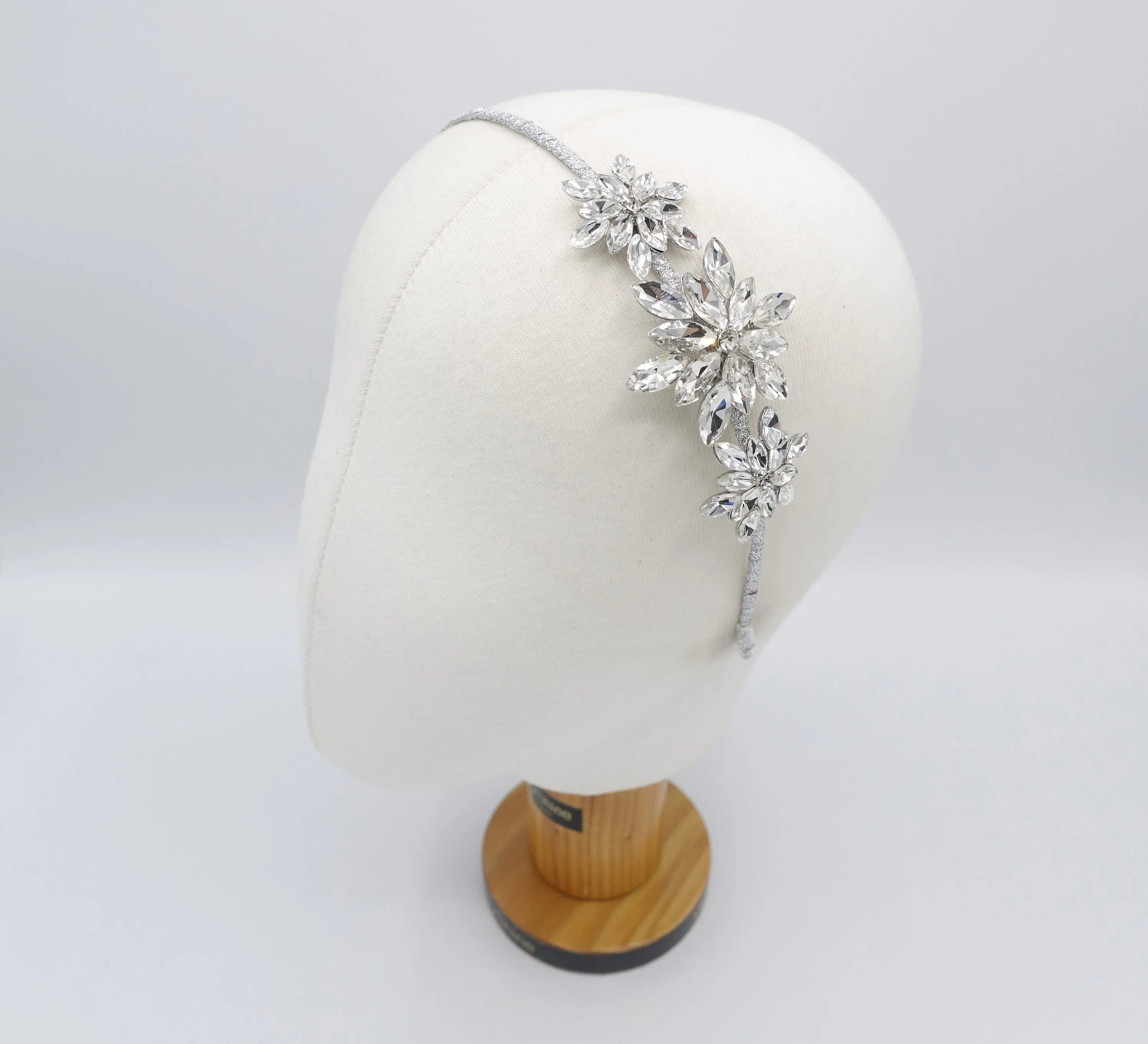 rhinestone headband, snow flower headband, glitter headband, and sparkling headband for women