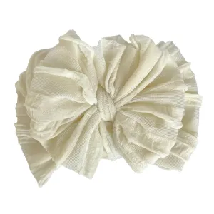 Rockin Royalty Baby Girl Ivory Ruffled Headband