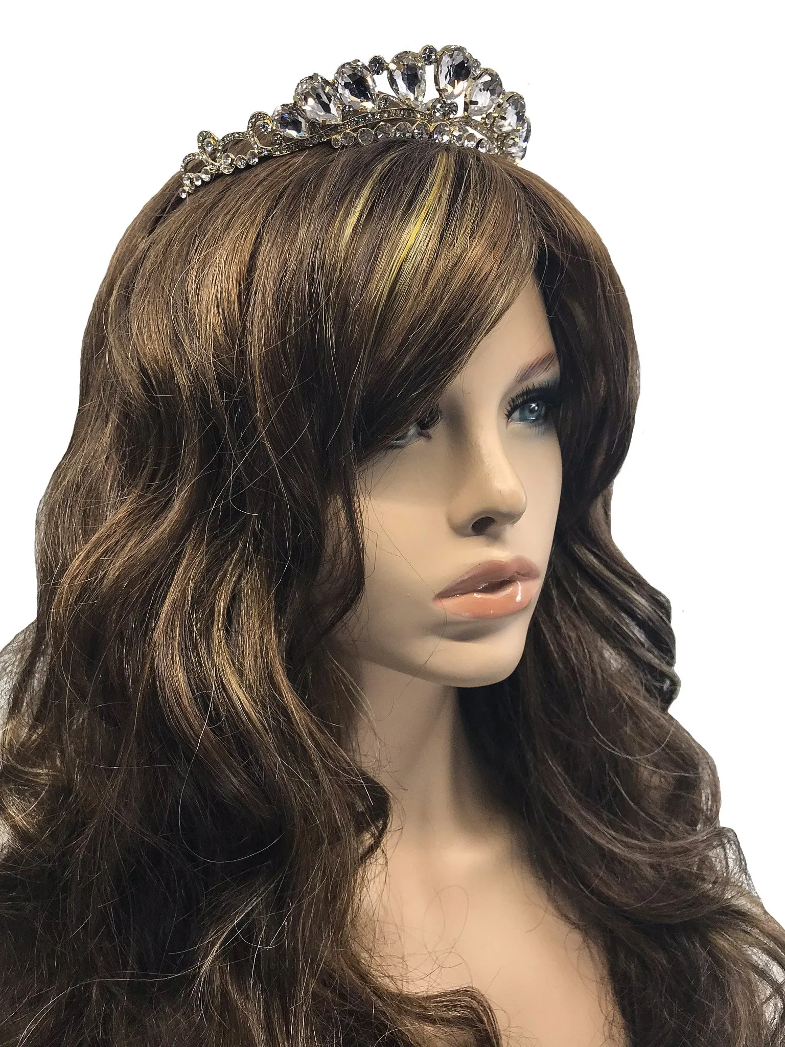 Rosalia Crystal Cluster Gold Tiara