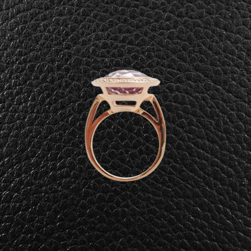 Rose Amethyst & Diamond Ring