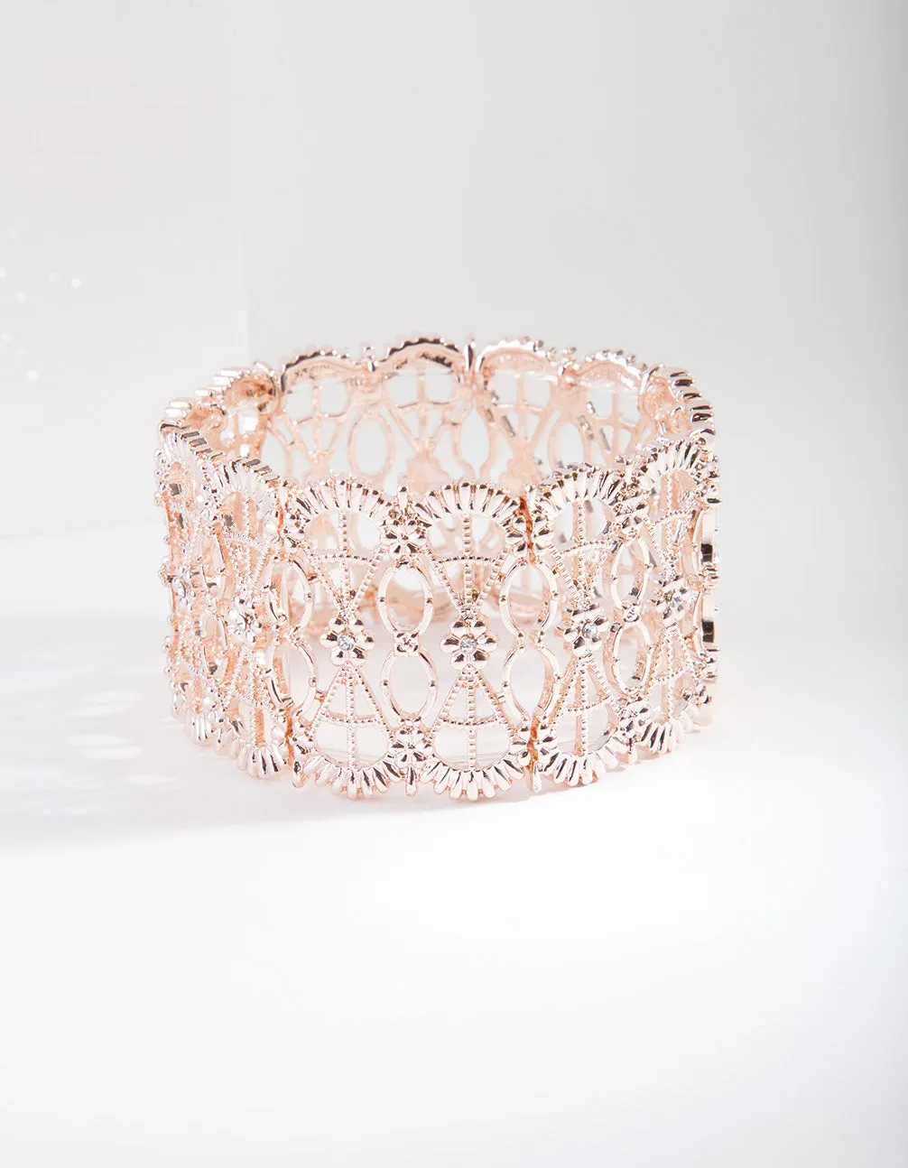 Rose Gold Lace Filigree Bracelet