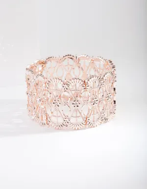 Rose Gold Lace Filigree Bracelet