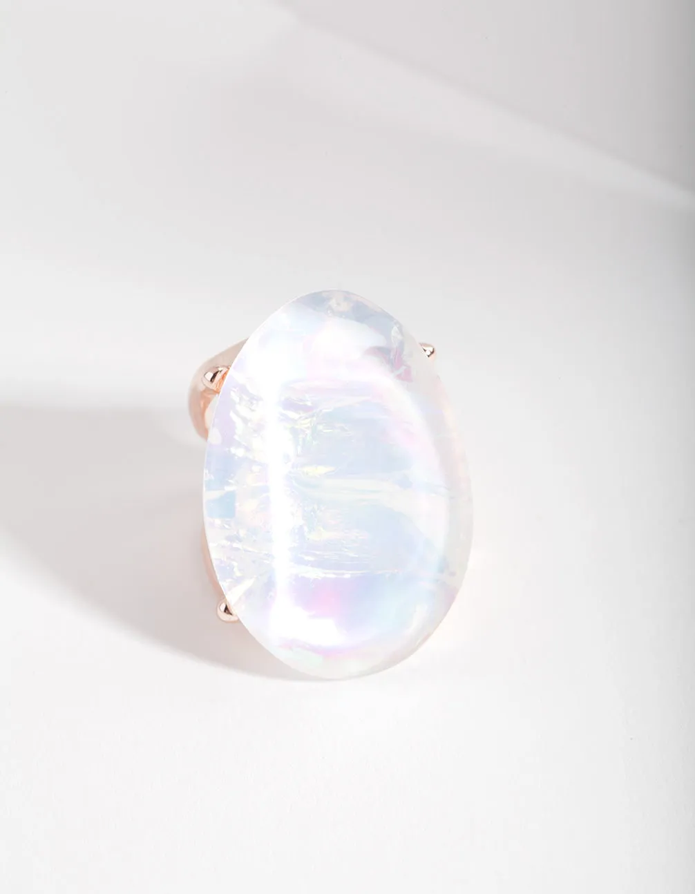 Rose Gold White Cocktail Ring