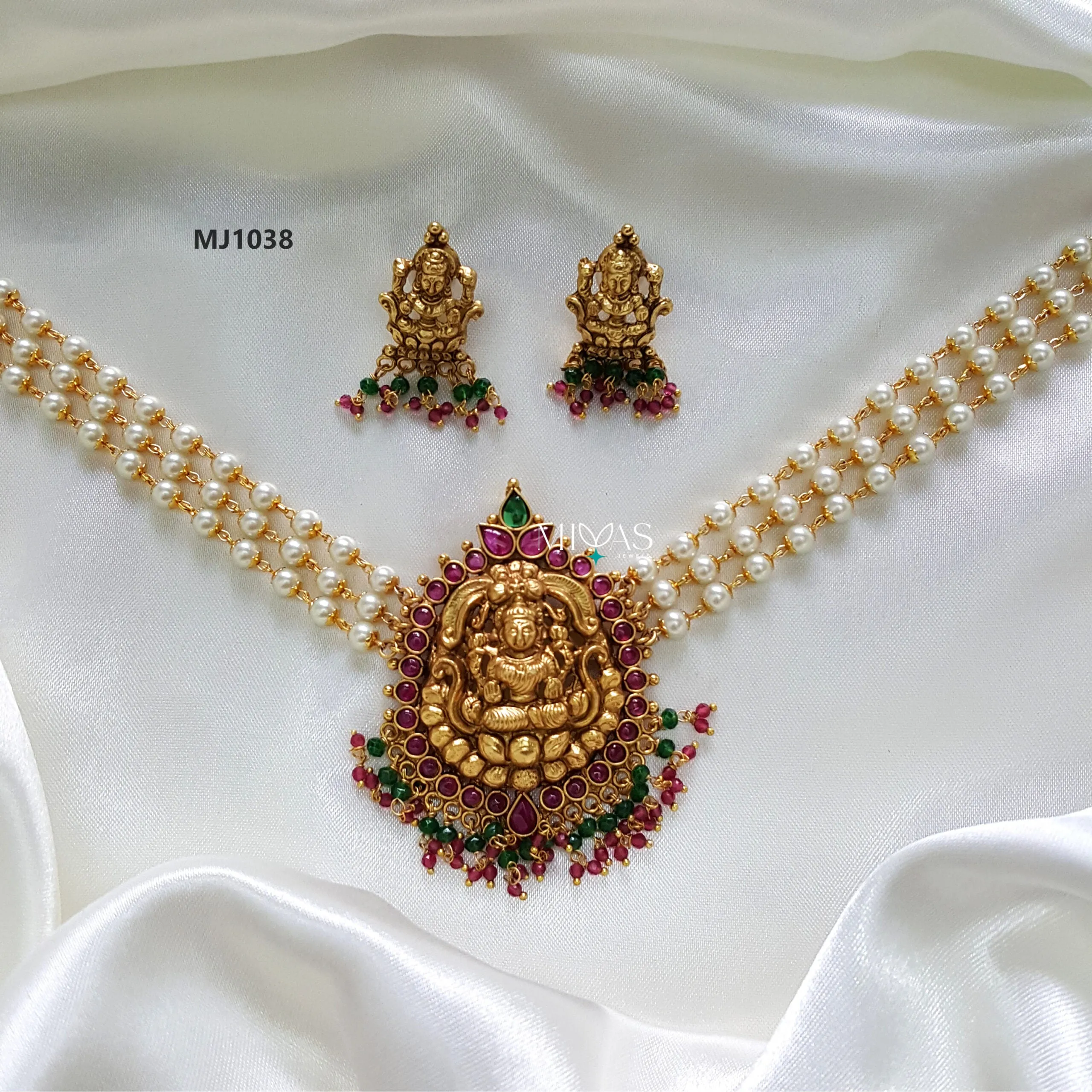 Royal Pearl Multi Layer Lakshmi Choker